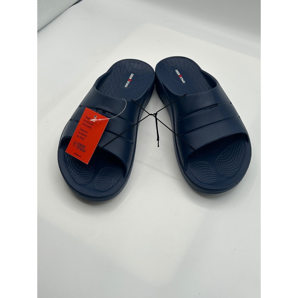 NEW Deer Stags Navy Blue Molded EVA Foam Slide Sandals Womens Size 8,EU:39